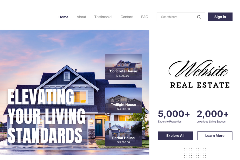 Website for a Real Estate Business